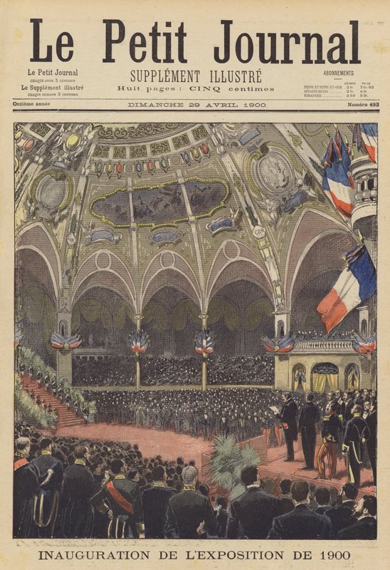 Exposition Universelle of 1900 -näyttelyn avajaiset Pariisissa (värilitho) tekijältä French School
