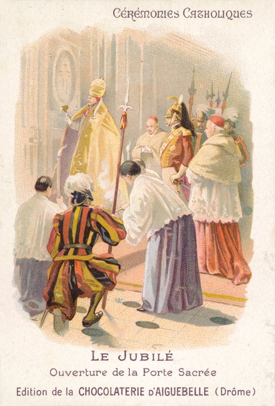 Pyhän oven avaaminen paavin toimesta, Jubilee (chromolitho) tekijältä French School
