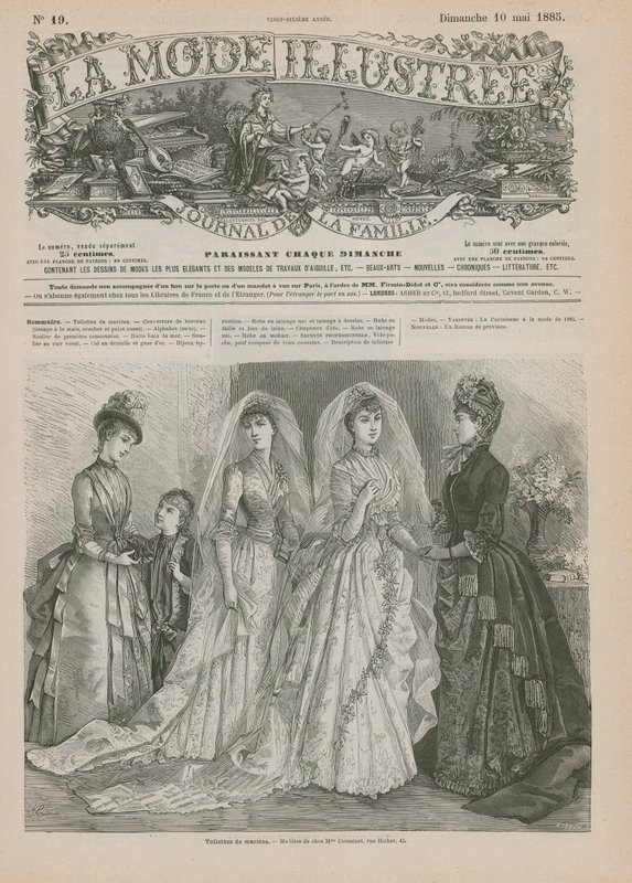 Sivu La Mode Illustreesta, 1885 tekijältä French School