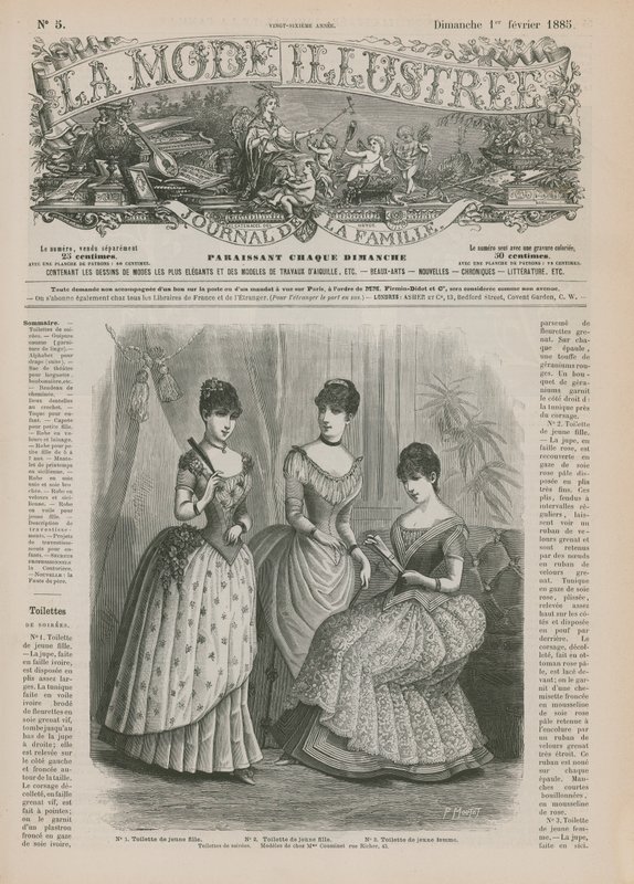 Sivu La Mode Illustreesta, 1885 tekijältä French School