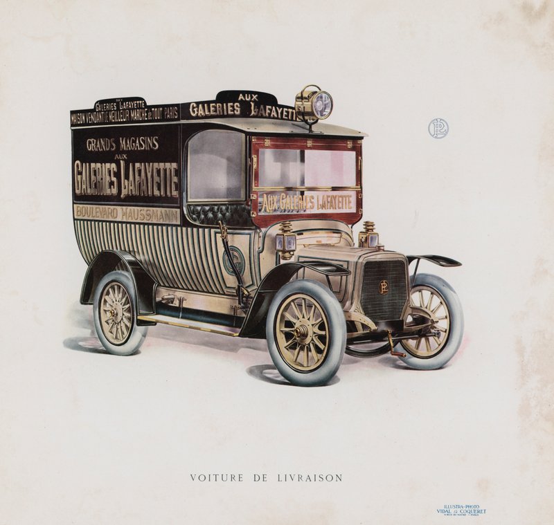 Sivu Panhard & Levassor -luettelosta (värilitho) tekijältä French School