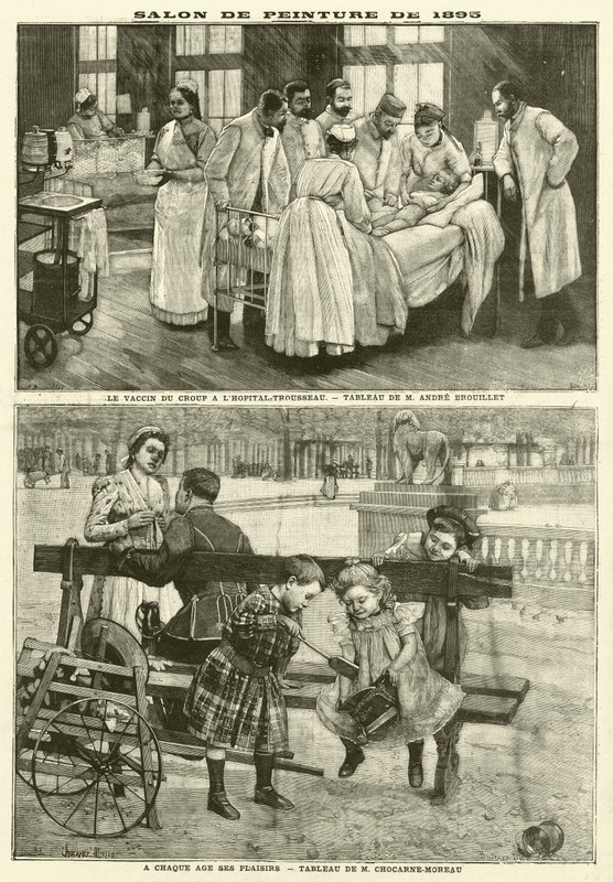 Pariisin salongissa 1895 esillä olleet maalaukset (kaiverrus) tekijältä French School