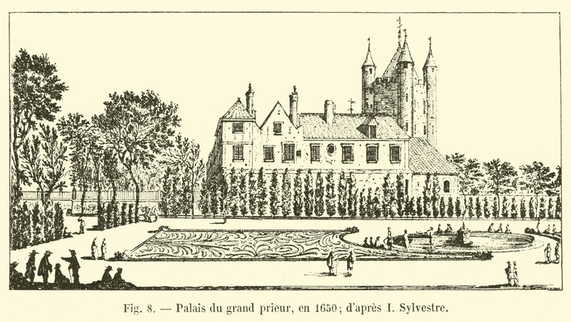 Grand Priorin palatsi vuonna 1650; I Sylvesterin jälkeen tekijältä French School