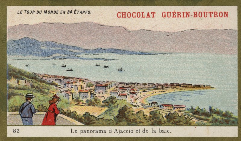Panoraama Ajaccion ja lahden (chromolitho) tekijältä French School