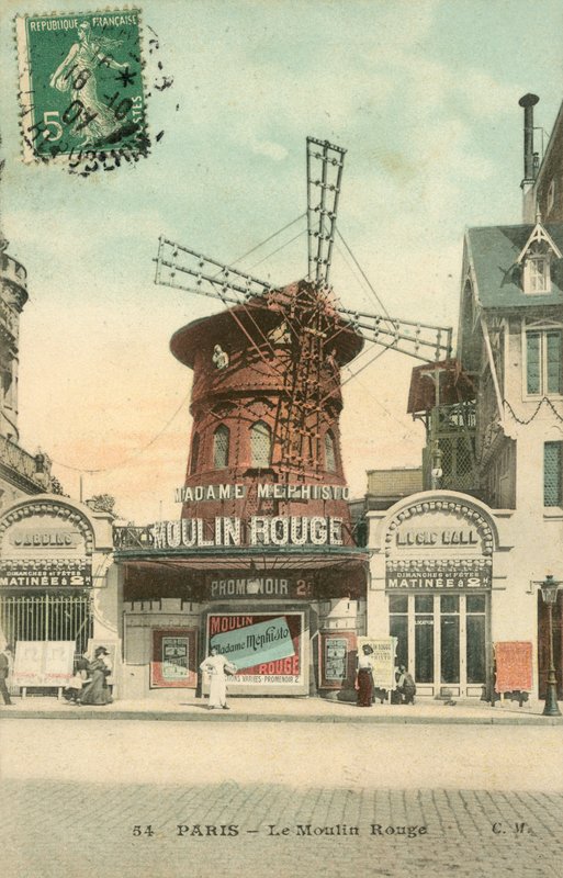 Pariisi, Moulin Rouge (värivalokuva) tekijältä French School