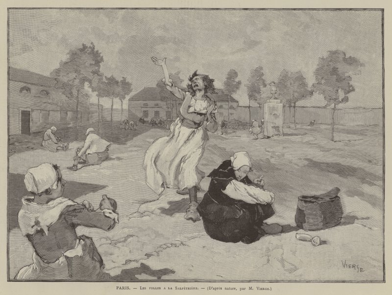 Pariisi, Les folles a la Salpetriere (kaiverrus). tekijältä French School