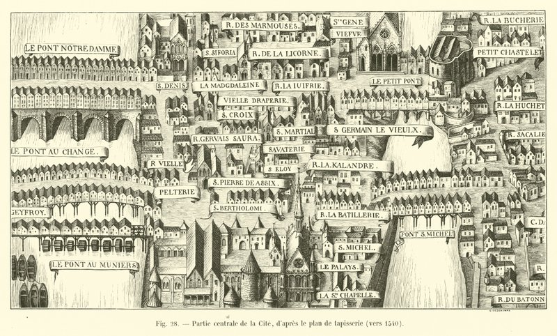Citen keskiosa, kuvakudossuunnitelman mukaan, noin 1540 tekijältä French School