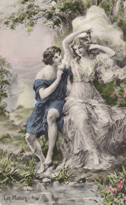 Pastoripariskunta (väri litho) tekijältä French School