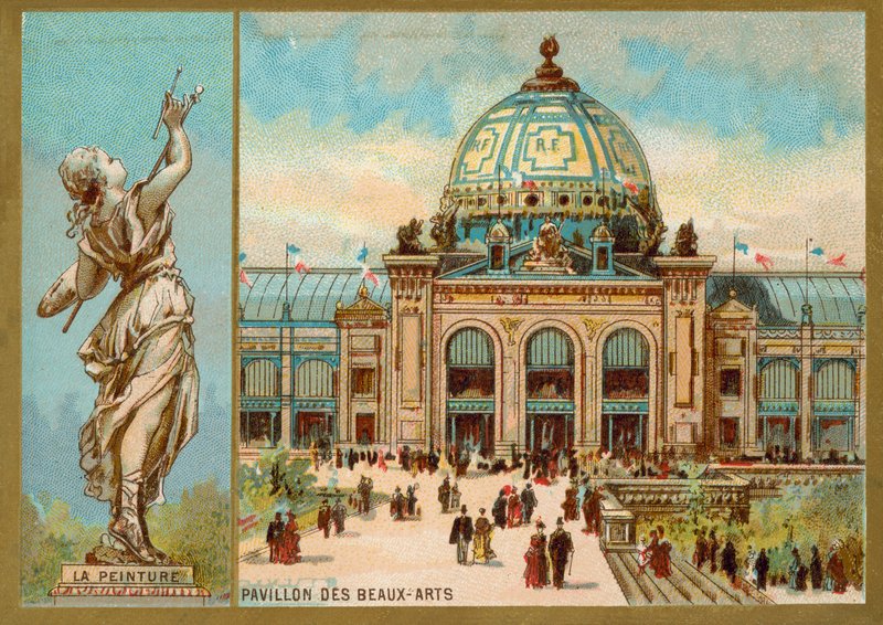 Kuvataidepaviljonki, Exposition Universelle, Pariisi (chromolitho) tekijältä French School