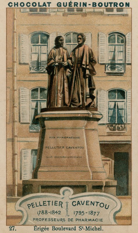 Pelletier, 1788-1842, Caventou, 1795-1877, farmasian professorit, Erigee Boulevard St-Michel tekijältä French School