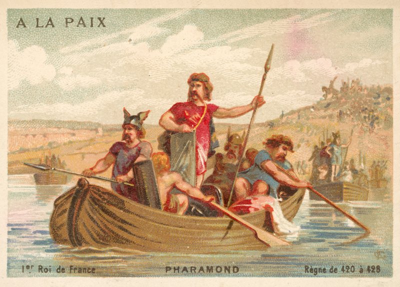 Pharamond I, frankkien kuningas (chromolitho) tekijältä French School
