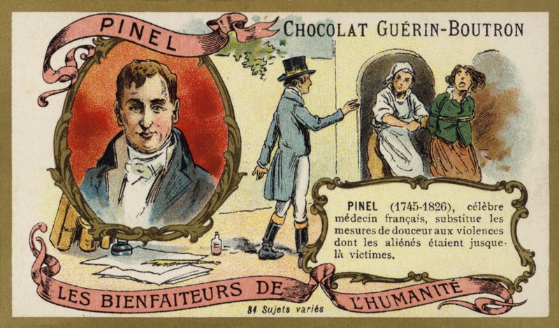 Philippe Pinel, ranskalainen lääkäri (chromolitho) tekijältä French School