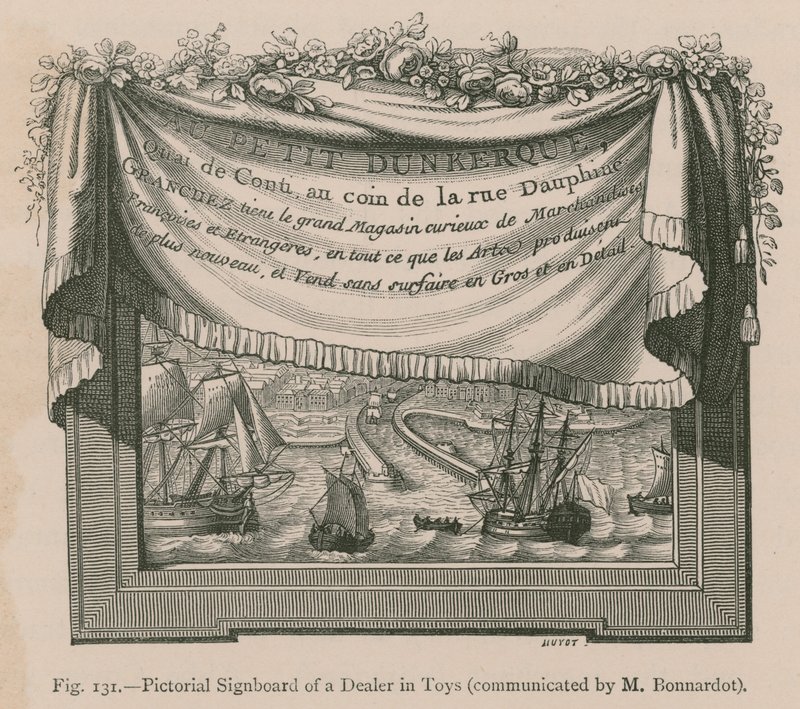 Lelukauppiaan kuvakyltti (viestintä: M. Bonnardot) tekijältä French School