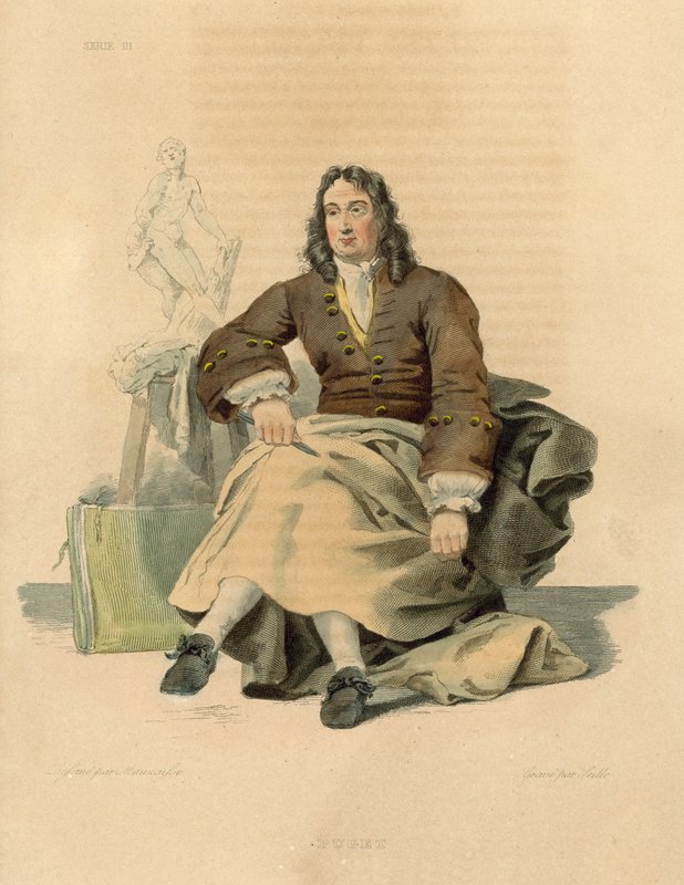 Pierre Puget (värillinen kaiverrus) tekijältä French School