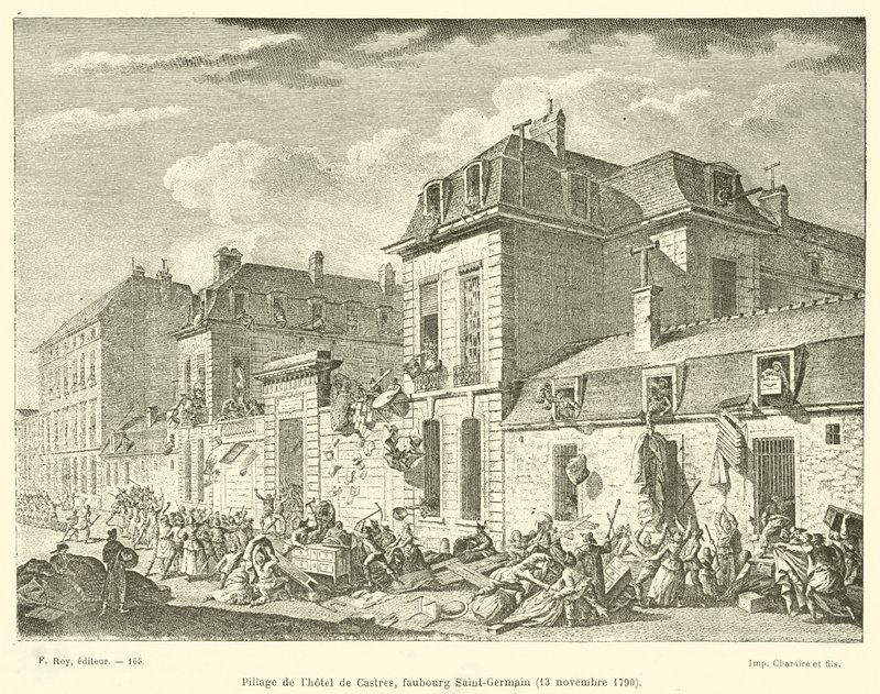 Hotel de Castresin ryöstö, Faubourg Saint-Germain, 13. marraskuuta 1790 tekijältä French School