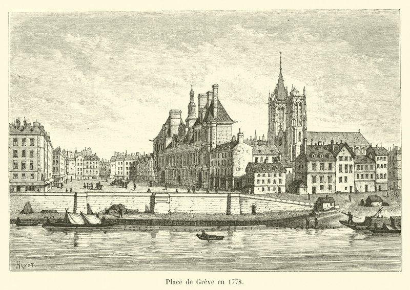 Place de Greve vuonna 1778 tekijältä French School