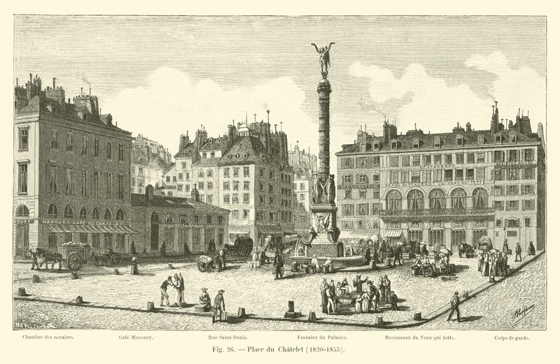 Place du Chatelet, 1820-1855 tekijältä French School