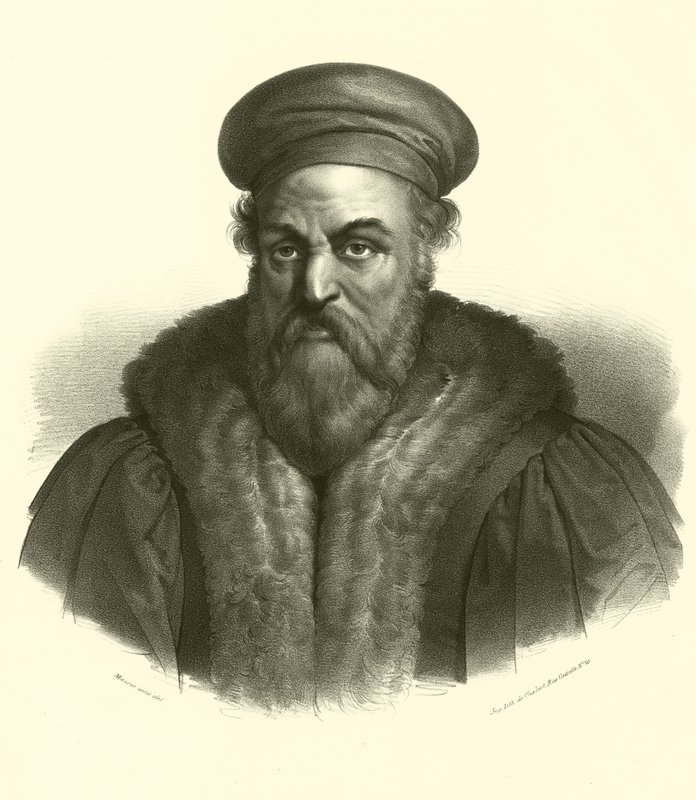 Polidoro da Caravaggio, muotokuva (kaiverrus) tekijältä French School