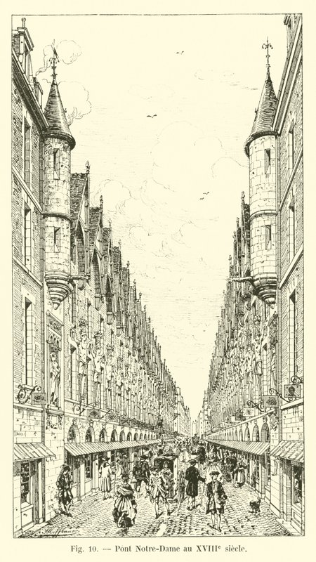 Notre-Damen silta 1700-luvulla tekijältä French School