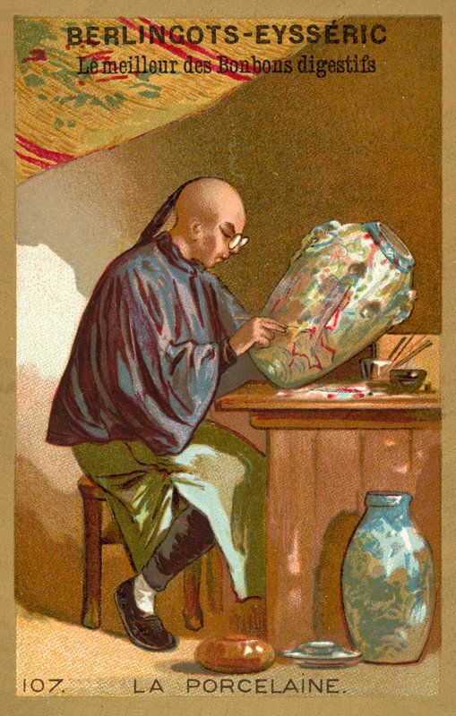 Posliini (chromolitho) tekijältä French School