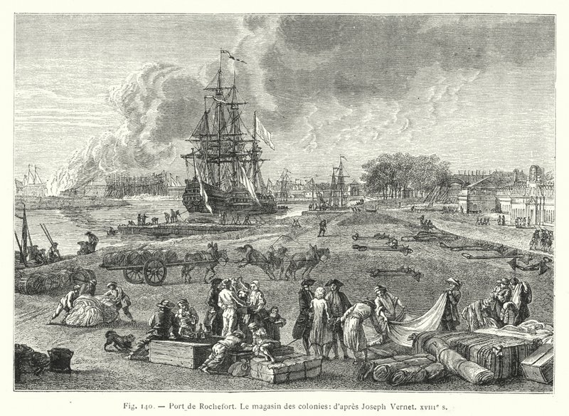 Rochefortin satama, siirtomaakauppa; Joseph Vernet