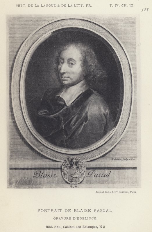Blaise Pascalin muotokuva (litho) tekijältä French School