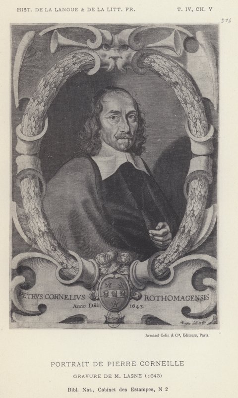 Pierre Corneillen muotokuva (litho) tekijältä French School