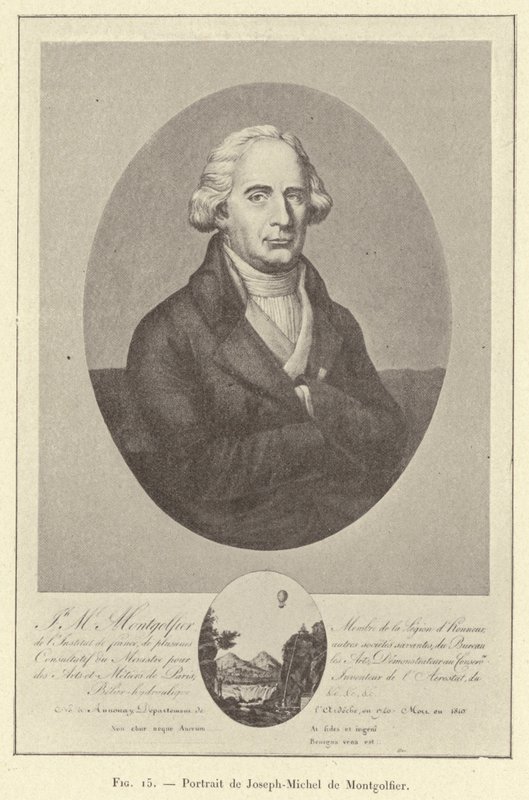 Joseph-Michel de Montgolfierin muotokuva (kaiverrus) tekijältä French School