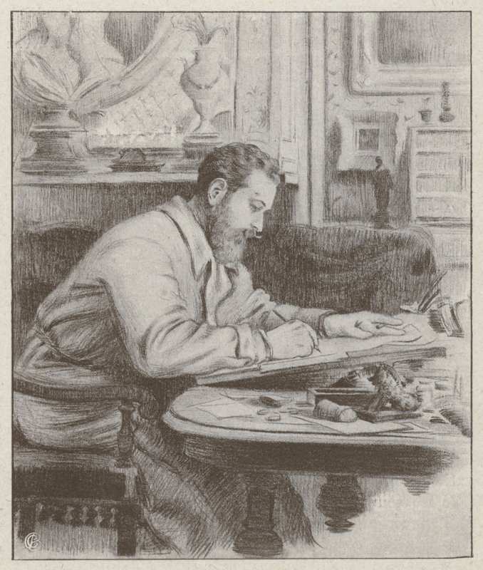 Albert Guillaumen muotokuva, ranskalainen taidemaalari ja karikaturisti (litho) tekijältä French School