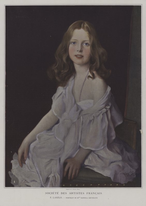 Mademoiselle Daniela Gruneliuksen muotokuva (värilitho) tekijältä French School