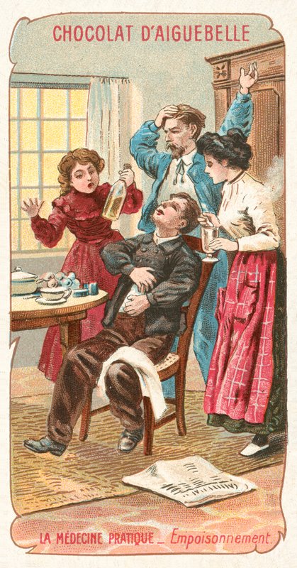 Käytännön lääketiede - myrkytys (chromolitho) tekijältä French School