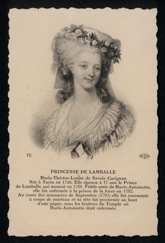 Prinsessa De Lamballe (litho) tekijältä French School