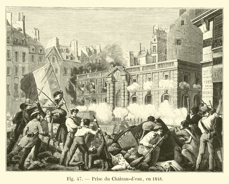 Chateau-deaun vangitseminen vuonna 1848 tekijältä French School