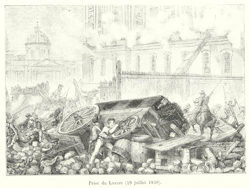 Louvren vangitseminen, 29. heinäkuuta 1830 (kaiverrus) tekijältä French School
