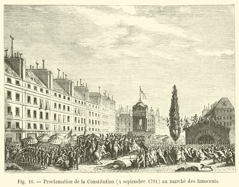 Perustuslain julistus 4. syyskuuta 1791 viattomien maaliskuussa tekijältä French School
