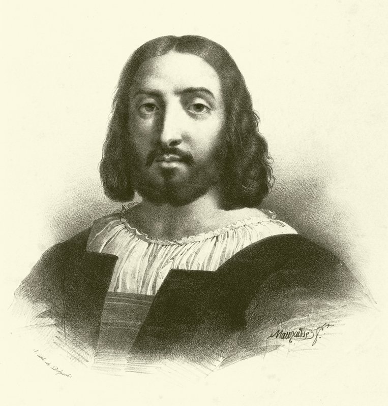 Raffaello Sanzio da Urbino, joka tunnetaan nimellä Raphael, muotokuva (kaiverrus) tekijältä French School