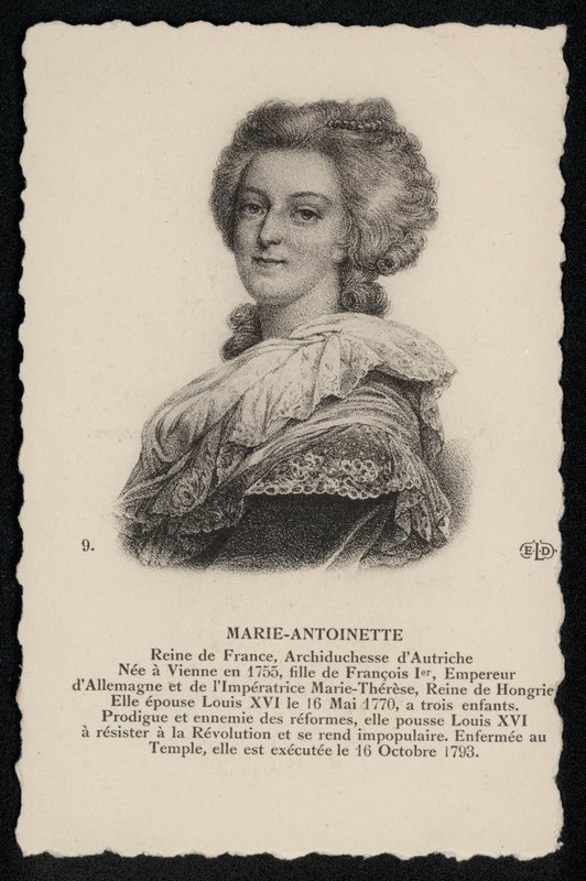 Kuningatar Marie-Antoinette (litografia) tekijältä French School