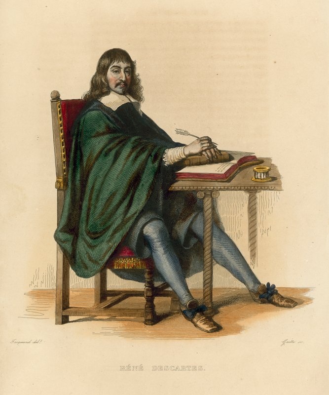 Rene Descartes (värillinen kaiverrus) tekijältä French School