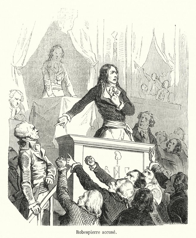 Robespierre syyttää (kaiverrus) tekijältä French School