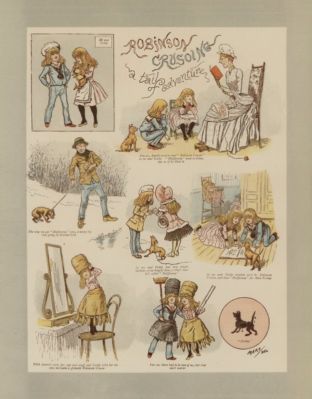Robinson Crusoe (väri litho) tekijältä French School
