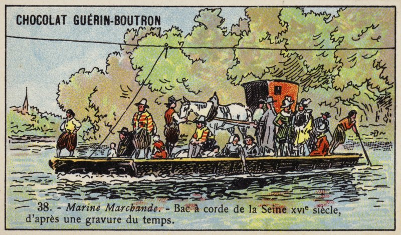 Köysilautta Seine-joen yli, Ranska tekijältä French School