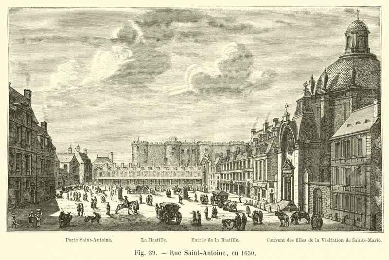 Rue Saint-Antoine vuonna 1650 tekijältä French School