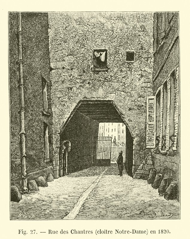Rue des Chantres, Notre-Damen luostari, vuonna 1820 tekijältä French School