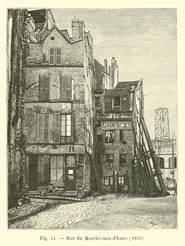 Rue du Marche-aux-Fleurs, 1859 tekijältä French School