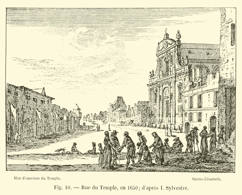 Rue du Temple, vuonna 1650; I Sylvesterin jälkeen tekijältä French School