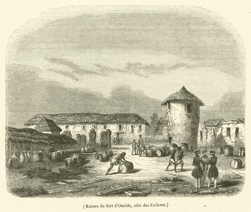 Oueidan linnoituksen rauniot, cote des Esclaves (kaiverrus) (kaiverrus) tekijältä French School