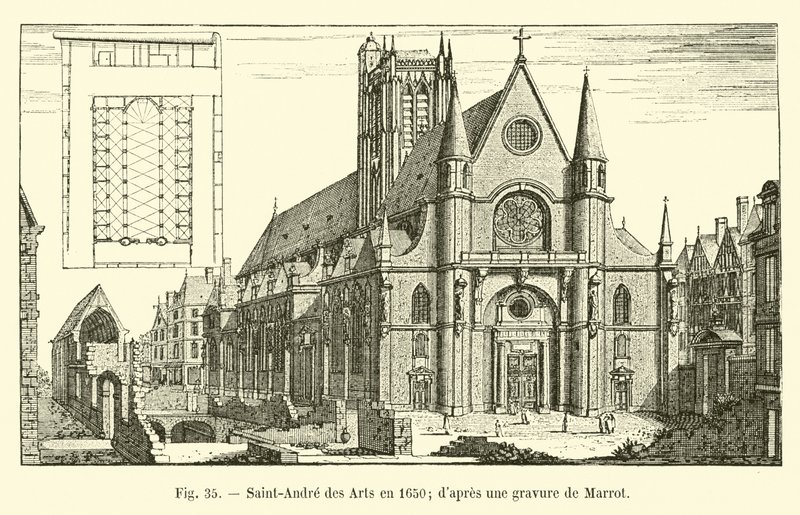 Saint-Andre des Arts vuonna 1650; Marrotin kaiverruksen jälkeen tekijältä French School