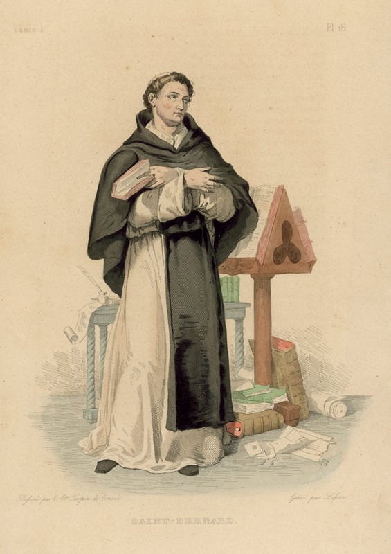 Saint Bernard (värillinen kaiverrus) tekijältä French School