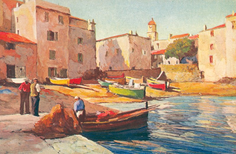Saint Tropez: Vanha kalastajasatama (värilitro) tekijältä French School