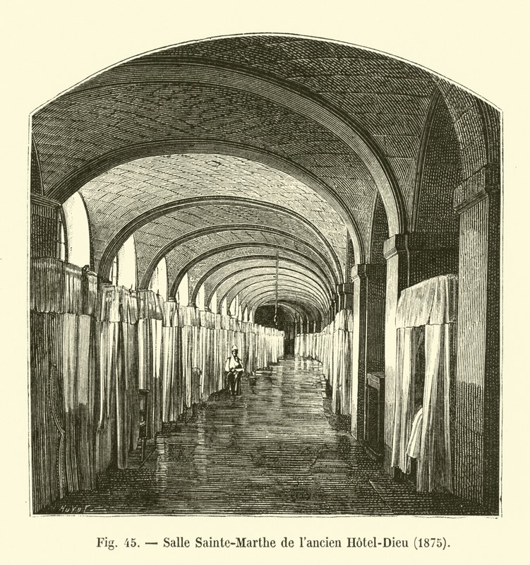 Entisen Hotel-Dieun Sainte-Marthe-huone, 1875 tekijältä French School